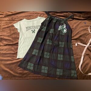 Minecraft Kids Dress Set - Green and Black, new in bag